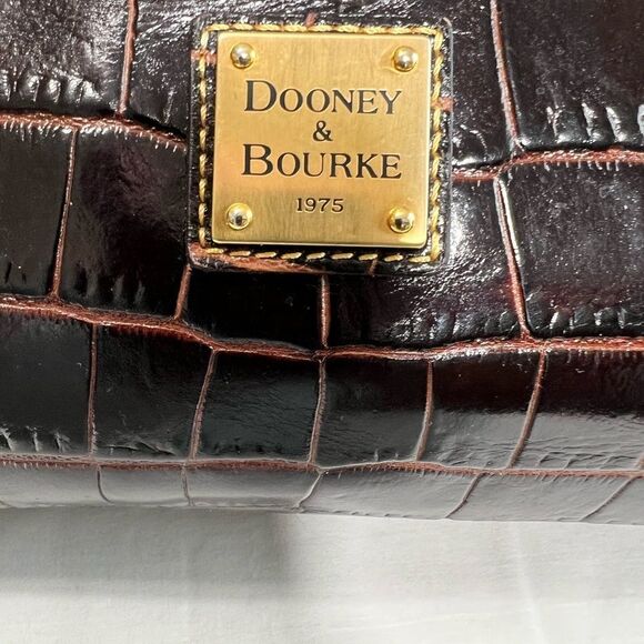 Dooney & Bourke Leather Croc Print Shoulder Bag - Picture 7 of 12
